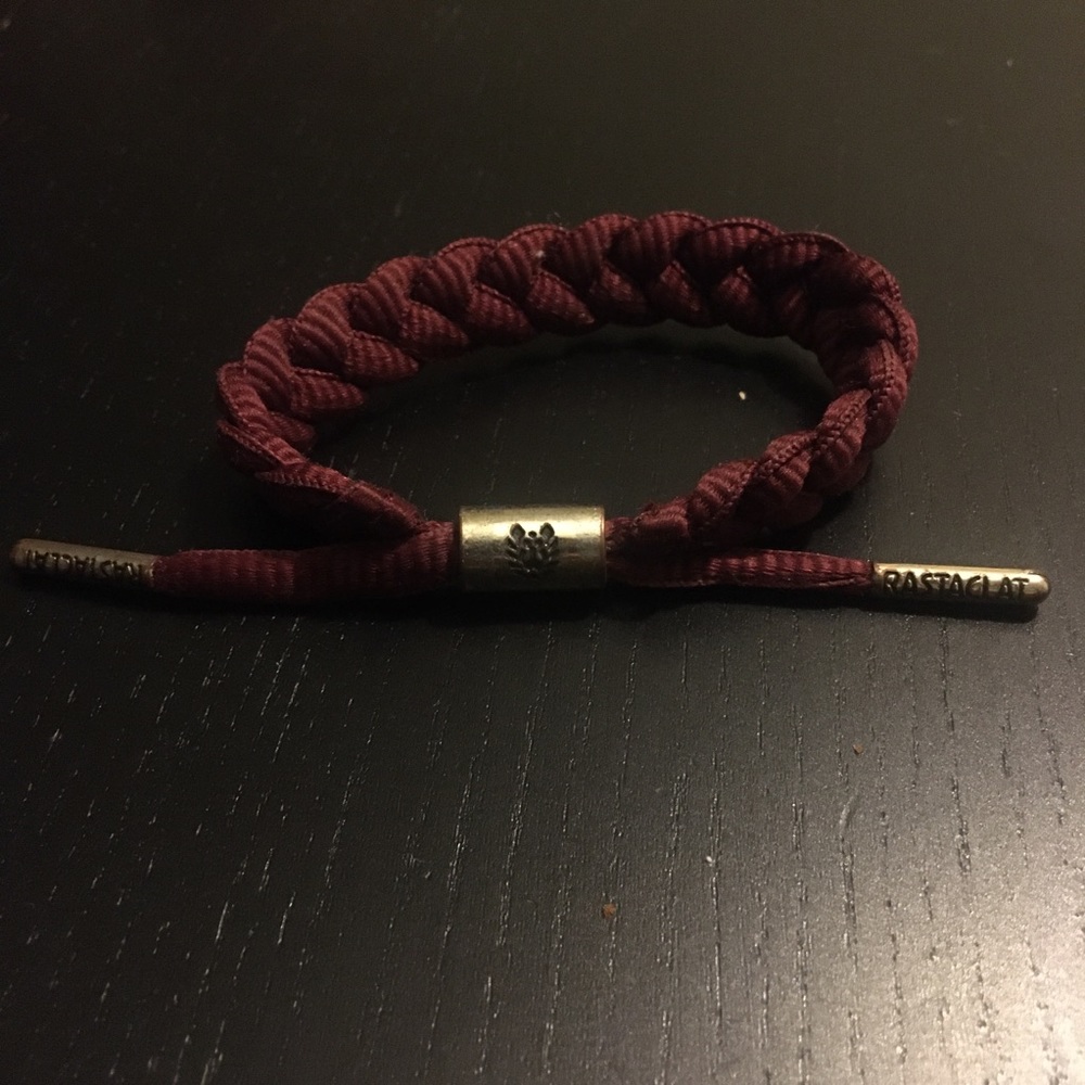 [Like New] Burgundy Rastaclat Shoelace Bracelet Wristband